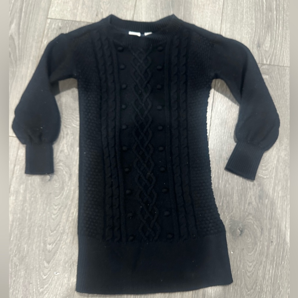 Gap Kids black cable knit sweater dress